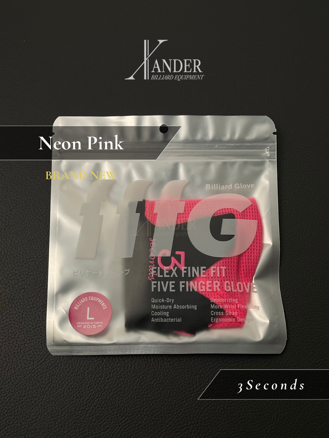 3Seconds Glove Size L - Neon Pink