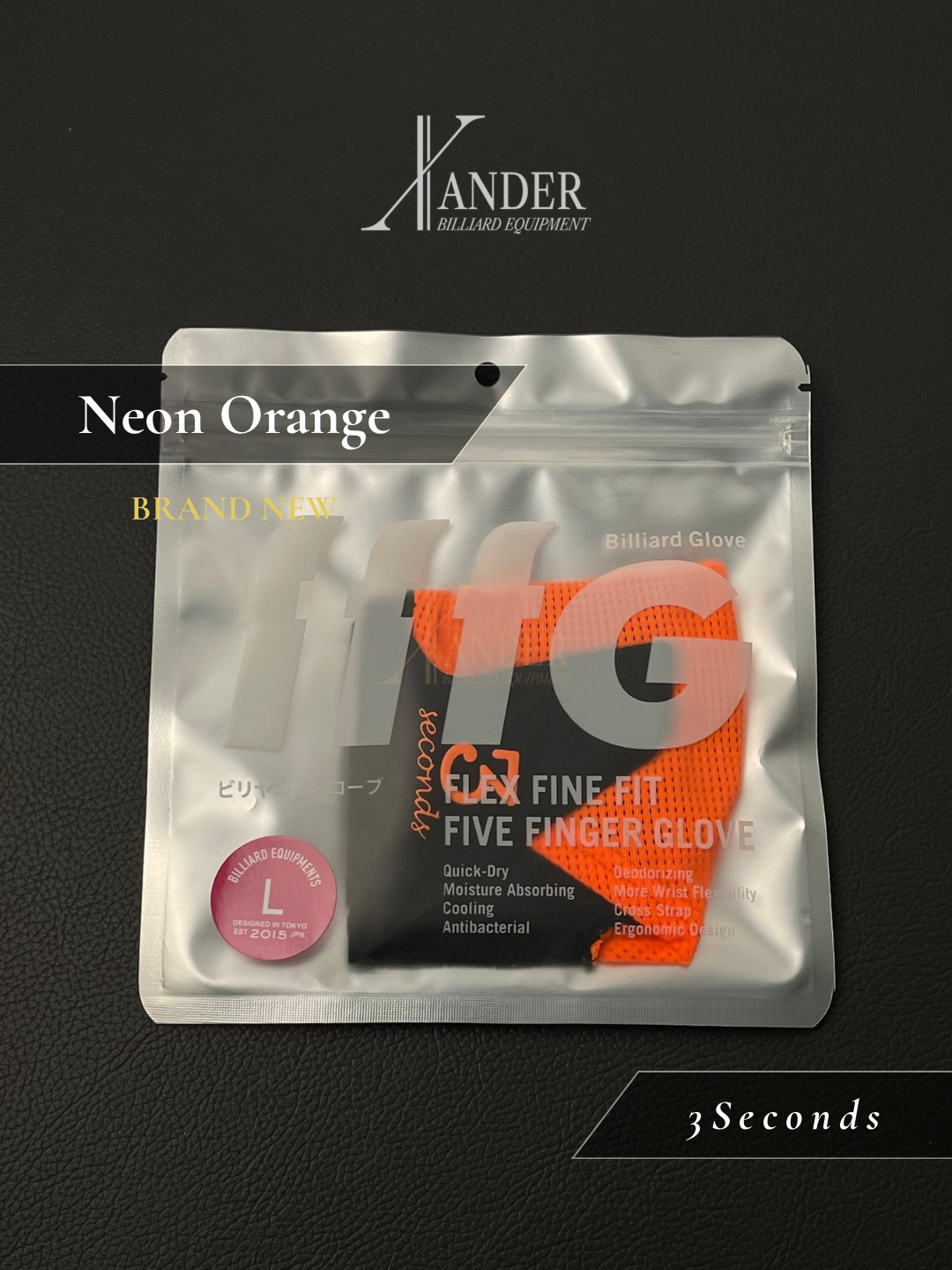 3Seconds Glove Size L - Neon Orange