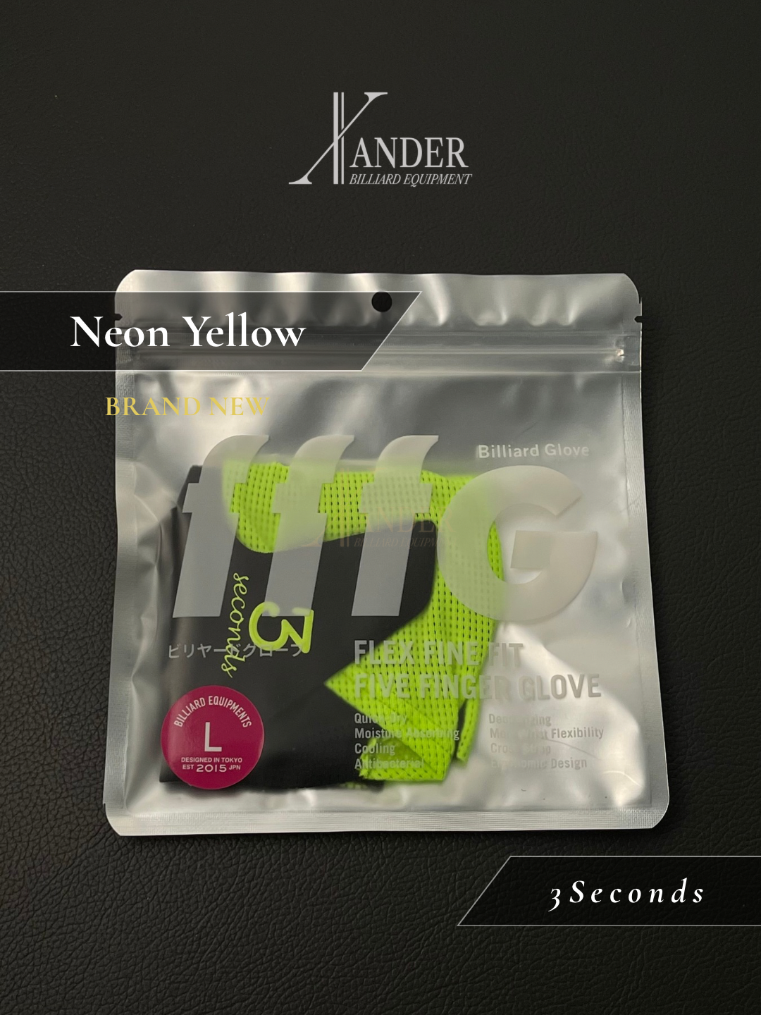 3Seconds Glove Size L - Neon Yellow